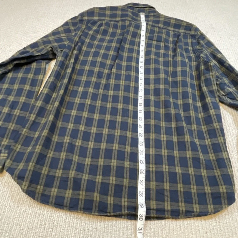 J.Crew New York Sportsman's Outfitter Mens Large Plaid Button Down Shirt Navy